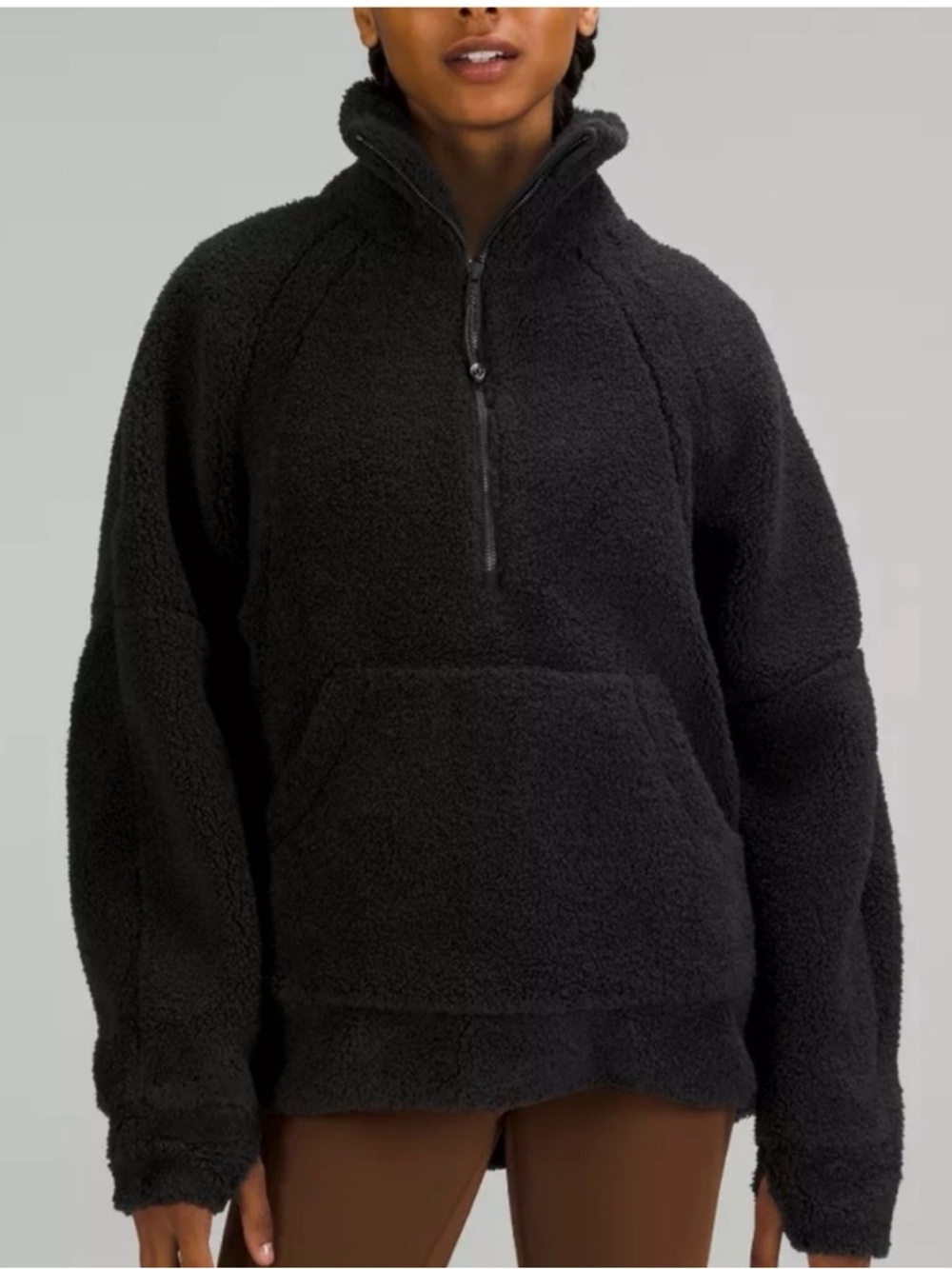 Lululemon Full Length Scuba Black Funnel Neck Sherpa XS/S